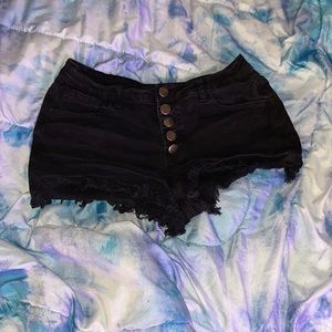 Black jean booty shorts